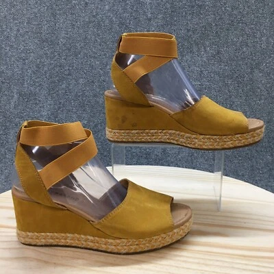 Sandalias Lucky Brand para mujer 9,5 M Bettanie correas al tobillo cuña alpargata amarilla Foto 1 de 4