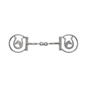 Horseshoe Haven Stainless Steel D-RING Dogbone SNAFFLE BIT 5" Mouth 3" Cheeks - Picture 1 of 2