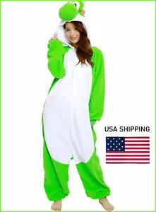 SAZAC Fleece Costume Super Mario Yoshi Kigurumi Cosplay Brand New SHIP FROM USA - Picture 1 of 5