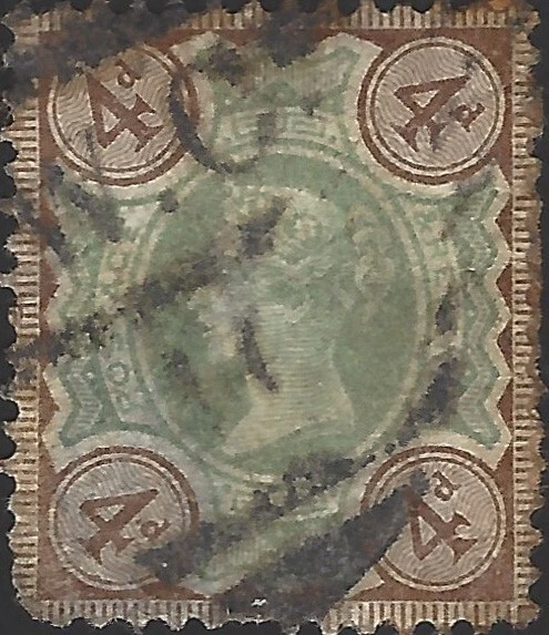 Great Britain Scott #116 Used VF 4 Pence 1887-92 Queen Vistoria Stamp CV 21.00 - Image 1 of 1
