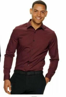 NWT Men's Apt. 9 Cabernet Slim-Fit Spread-Collar Dress Shirt, Resists Wrinkles M - Image 1 of 4