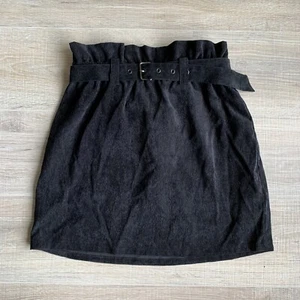 Lush Black Skirt Sz Medium Womens Belted Cordaroy M Mini - Picture 1 of 5