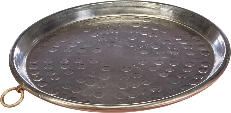 Tortiera Agnelli Rame per Farinata Martellata con Orlo,diametro 30 cm h 3 cm - Immagine 1 di 4