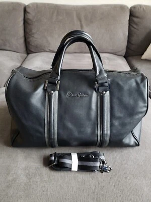 Robert Graham Duffle Weekend Bag Black Textured Faux Leather Vacation Quality - Image 1 of 4