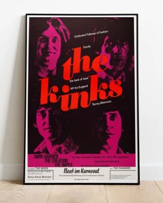 Póster de la gira de Munich 1967 de The Kinks - Live Up hasta 36" Foto 1 de 2