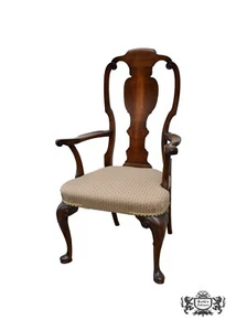 Vintage Walnut Queen Anne Style Desk Chair w/Brass Studs - Picture 1 of 9