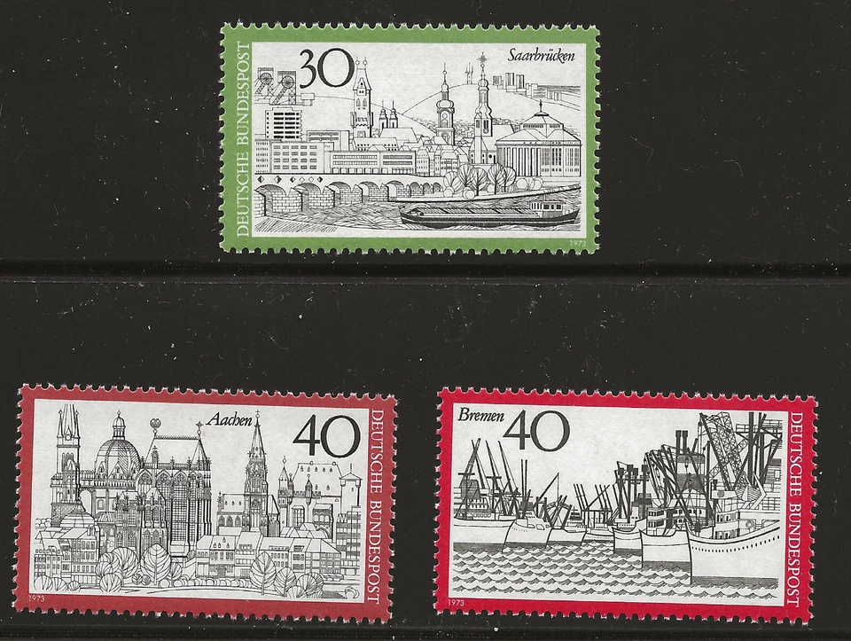 Germany Scott #1106 & 1109-10, Singles 1973 FVF MNH - Image 1 of 1