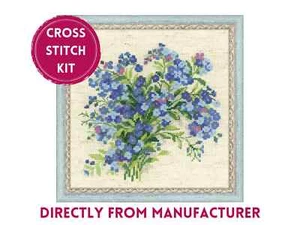 Kit de punto de cruz contado RIOLIS 1496 Forget Me Nots - hermosas flores azules - Imagen 1 de 9