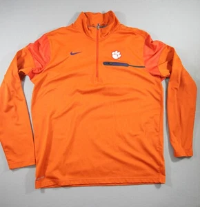 Clemson Pullover Mens Large Nike Dri-Fit Orange Long Sleeve 1/4 Zip - Bild 1 von 14