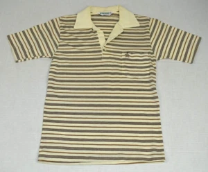 Penguin Shirt VTG Grand Slam Munsingwear Size S 70s Pale Yellow Stripe Made USA - Picture 1 of 9