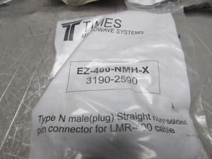 LOT OF 10 -TIMES MICROWAVE SYSTEMS EZ-400-NMH-X, TYPE N, MALE, 3190-2590, NEW!