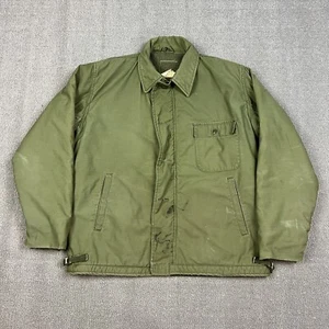 Vintage US Military Navy Deck Jacket A-2 Men's Large Cold Weather Permeable USN - Picture 1 of 12