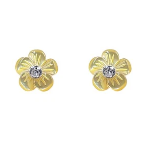 Pendiente Flor Plata Circonita cúbica Solitario Pendiente Floral Regalo Plata de Ley 925 - Imagen 1 de 6