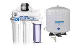 6 STAGE REVERSE OSMOSIS ALKALINE WATER FILTER SYSTEM + PERMEATE PUMP 100GPD USA - Picture 1 of 4
