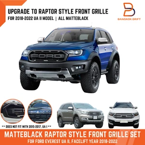 Matteblack Front Grille Grill for Ford Everest SUV UA II 18-22 Raptor Style - Picture 1 of 8