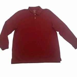 Camisa Polo LL Bean Manga Larga Para Hombre Talla XL Alta Rojo Oscuro 100% Algodón - Imagen 1 de 5