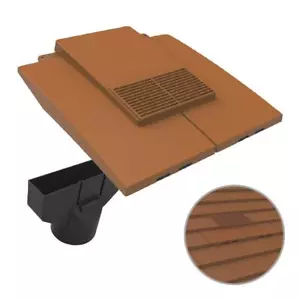 Terracotta Plain In-line Roof Tile Vent & Pipe Adapter for Concrete & Clay Tiles - Picture 1 of 6