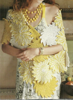 Mantón de sol toscano PATRÓN DE TEJIDO SOLO INSTRUCCIONES de revista Foto 1 de 3