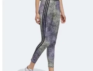Adidas Leggings Feel Brilliant 7/8 Tight Purple Yellow size M climalite Ombre - Picture 1 of 12