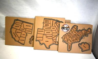 Woodywood Push Pin Cork & wood United States Map For Trip Planning Wall Art - Image 1 of 4