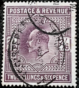 GB EDVII POSTAGE & REVENUE STAMP SG260/2 2/6D LILAC/PURPLE FINE USED CAT.£150 - Picture 1 of 2