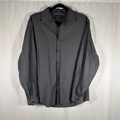INC Dress Shirt Men's Medium Grey Button Up Long Sleeve 100% Cotton - Image 1 of 4
