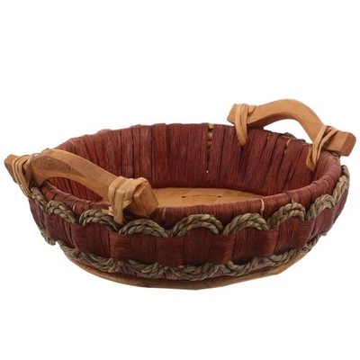  Cestino per il pane in vimini: cestino per la frutta in rattan intrecciato con - Immagine 1 di 4