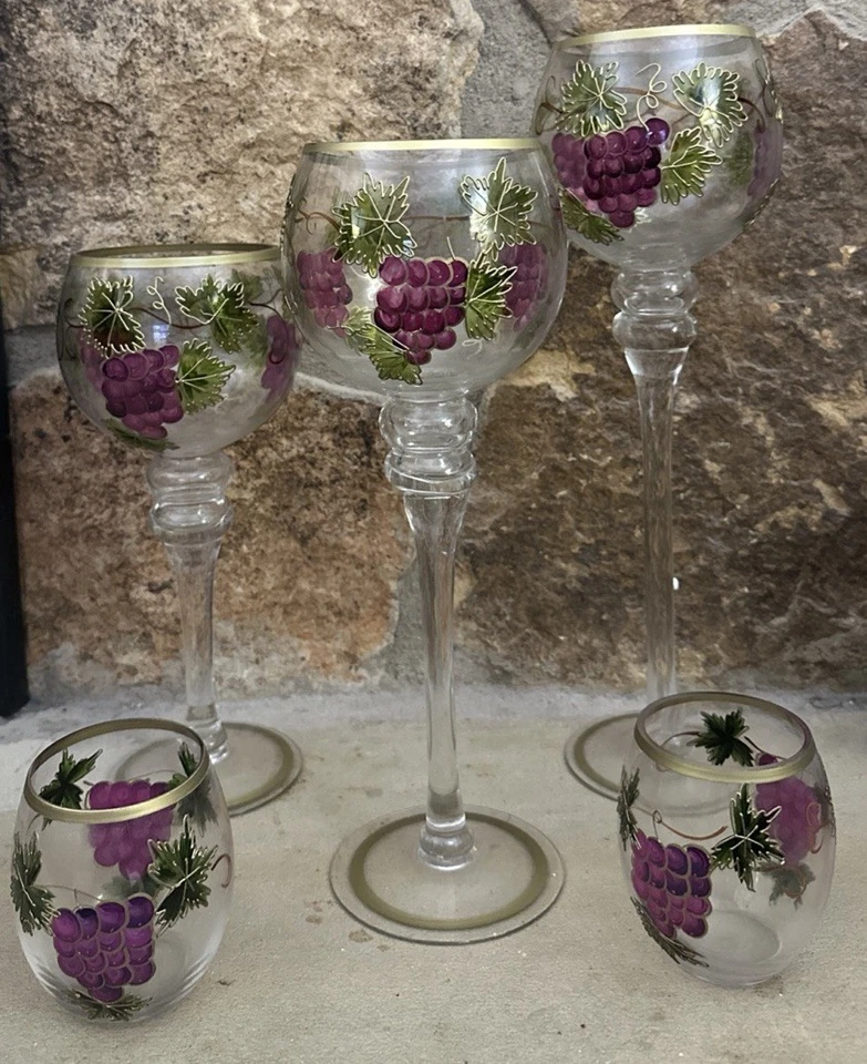 Juego de 3 candelabros de copa grandes y 2 candelabros votivos a juego para el hogar Foto 1 de 3