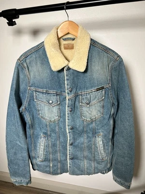 Nudie Jeans Denim Sherpa Jacket Lenny "Favorite Shade" Size M - image 1 of 4