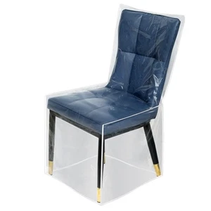 4 Pack Fullsize Plastic Dining Chair Coversclear Pvc Seat Protectors For Dining - Picture 1 of 7