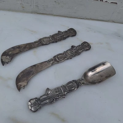 Godinger Bombay Company 3 piezas Placa de Plata Suite Clásica Violín Queso Servidor Foto 1 de 4