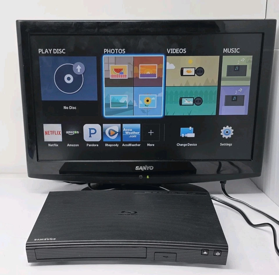 Reproductor de DVD Blu-ray curvo Samsung BD-J5100 Wi-Fi SIN CONTROL REMOTO probado funciona 322A Foto 1 de 4
