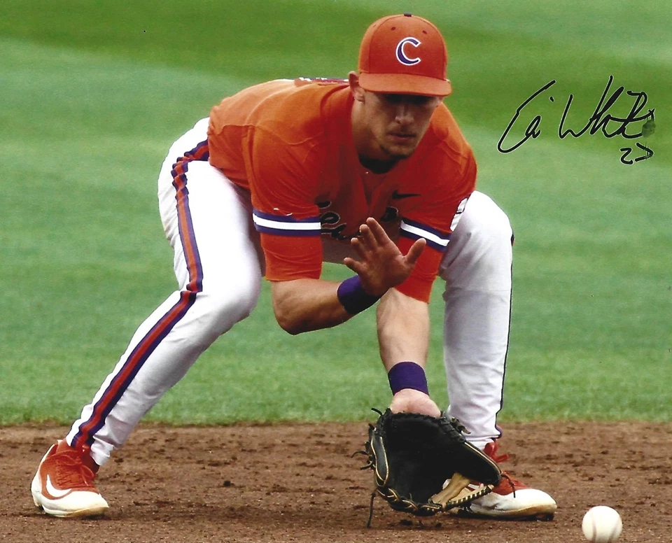 CLEMSON TIGERS BASEBALL GREAT ELI WHITE SIGNED 8X10 ATLANTA BRAVES TEXAS RANGERS - Image 1 of 1