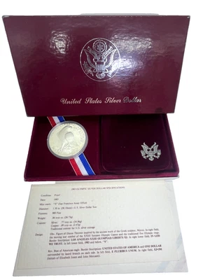 US MINT 1984 Olympic Silver Proof Dollar XXIII, OGP | COA - Image 1 of 4