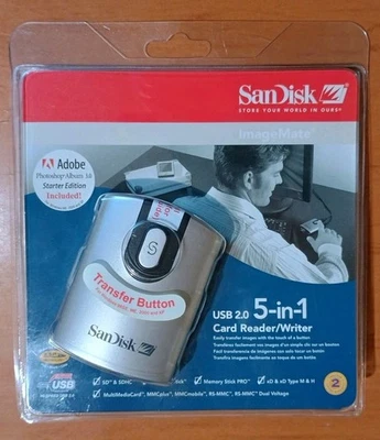 NEW SanDisk ImageMate USB 2.0 5-in-1 Card Reader/Writer SDDR-99-A15 New In Box - Image 1 of 2