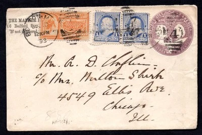 US 1893 SCOTT #U349 UPRATED WITH THE SPECIAL DELIVERY STAMP COLUMBIAN EXPOSITION - Image 1 of 2