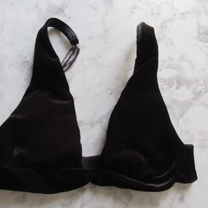 Victorias Secret Bralette S Small Black Velvet Lined Wirefree Wireless - Picture 1 of 5