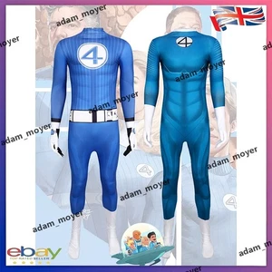 🔥Fantastic Four Jumpsuit Fantastic 4 Bodysuit Cosplay Costume Halloween 2025 UK - Picture 1 of 9