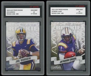 JAMARR CHASE 2021/2020 JOE BURROW LEAF PRIZED 1. STKLASSE 10 ROOKIE KARTE RC - Bild 1 von 1