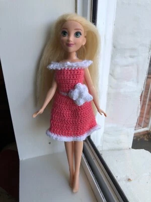 Crochet Pattern (UK or US) Doll Dress for Barbie or Disney Princess type dolls  - Image 1 of 3