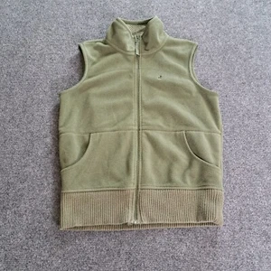 Old Navy Sweater Vest Womens Size Medium Green Sleeveless Fleece Full Zip - Picture 1 of 8