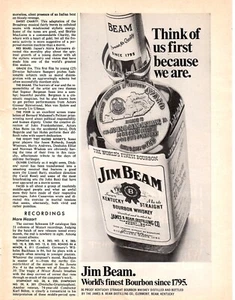 Anuncio impreso de whisky bourbon Jim Beam Kentucky 1969 de colección - Imagen 1 de 1
