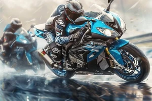 Moto Motorbike Racing Canvas Picture Print Wall Art - Picture 1 of 9
