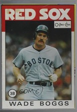 1986 O-Pee-Chee Wax Box Bottom Box Bottoms Wade Boggs #B HOF