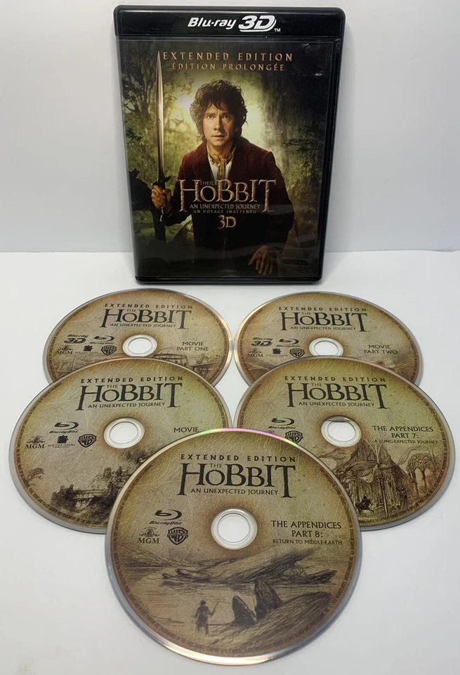 The Hobbit An Unexpected Journey Extended Edition 3D (Bluray, 2012, OOP) Cad - Image 1 of 4