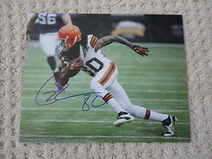TRAVIS BENJAMIN SIGNED CLEVELAND BROWNS PHOTO AUTO MIAMI COA RARE!!! #80 - Picture 1 of 1