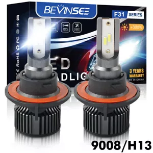 Bevinsee 2X H13 9008 LED Headlight Bulbs Conversion Kit Hi/Low Beam White Light - Foto 1 di 8