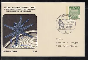 R-I) Germany Rocket Post Rocket - Mail Herrmann Oberth, 1968 - Picture 1 of 1