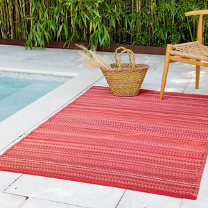 Outdoor Rug, Striped, 3 X 5 Ft, Premium Recycled Plastic - Cancun Sunset - Picture 1 of 13