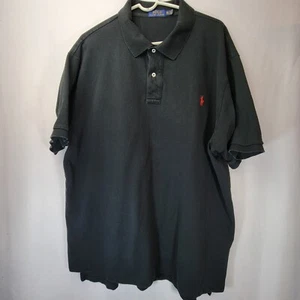 Polo Ralph Lauren 2XLT Alto Negro Rojo Poni - Imagen 1 de 8